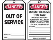 Danger Tag By The Roll Accuform Signs TAR148 6 1 4 Hx3 W