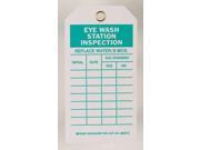 Eye Wash Shower Inspection Tag Brady 86674 5 3 4 Hx3 W