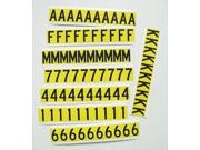 Black on Yellow Background Carded Number and Letter Kit Value Brand 23Y074
