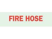 BRADY 80243 Fire Hose Sign 5 x 14In R GRN FH ENG