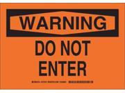 BRADY 127068 Do Not Enter Sign 7 x 10In Black Orange