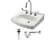 ZURN INDUSTRIES Z5358.530.1.07.00.00 Bathroom Sink Kit Wal White 19 1 2 In. L