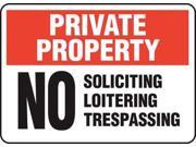 ACCUFORM SIGNS MATR969VP Private Property Sign Plastic 10x14 In.