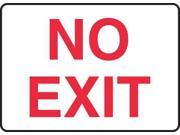 ACCUFORM SIGNS MADC529VS Fire No Exit Sign 10 x 14In R WHT ENG