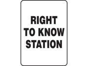 Right To Know Station Safety Sign Accuform Signs MCHM520VP 14 Hx10 W