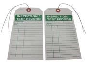 BADGER TAG LABEL CORP 120 Inspection Test Record Tag 3 in. W PK25