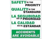 ACCUFORM SIGNS SBPST110 Safety Record Signs 24 x 18In Bilingual