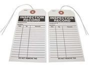 BADGER TAG LABEL CORP 116 Inspection Record Tag 2 7 8 in. W PK25