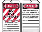 ACCUFORM SIGNS TAR470 Danger Tag By The Roll 6 1 4 x 3 PK 250