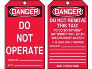 Danger Tag By The Roll Accuform Signs TAR106 6 1 4 Hx3 W