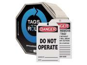 ACCUFORM SIGNS TAR110 Danger Tag By The Roll 6 1 4 x 3 PK 100