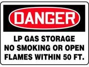 ACCUFORM SIGNS MCHL251VS Danger No Smoking Sign 10 x 14In ENG