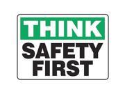 ACCUFORM SIGNS MGNF956VP Think Safety Sign 7 x 10In PLSTC ENG
