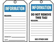 Information Tag By The Roll Accuform Signs TAR726 6 1 4 Hx3 W