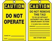 ACCUFORM SIGNS TAR130 Caution Tag By The Roll 6 1 4 x 3 PK100