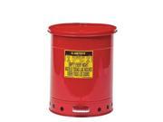 JUSTRITE 09500 Oily Waste Can 14 Gal. Steel Red