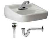 ZURN INDUSTRIES Z5354.660.1.07.00.0 Bathroom Sink Kit Wal White 19 1 2 In. L
