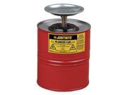 JUSTRITE 10308 Plunger Can 1 Gal. Galvanized Steel Red