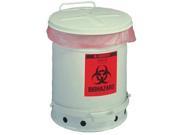 JUSTRITE 05930 Biohazard Waste Can 18 1 4 In. H