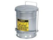 JUSTRITE 09504 Oily Waste Can 14 Gal. Steel Silver
