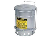 JUSTRITE 09704 Oily Waste Can 21 Gal. Steel Silver
