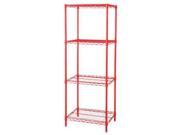 Wire Shelving Unit Red 5GPY8