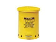 JUSTRITE 09301 Oily Waste Can 10 Gal. Steel Yellow