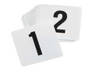 TABLECRAFT PRODUCTS COMPANY TN50 Number Card Set 1 50 Plastic White PK50