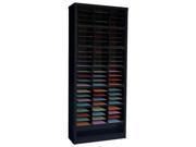 Vertical Literature Organizer 72 Compartments Black 5CRY5