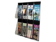 DEFLECTO 56201GR Leaflet Holder 8 Compartments Clear