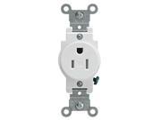 Leviton T5015 W Tamper Proof Single Pole Receptacle 15 Amps White 1