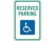 ZING 2366 Parking Sign 18 x 12In GRN and BL WHT