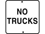 ZING 2248 Traffic Sign 24 x 24In BK WHT No Trucks