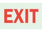 BRADY 80282 Exit Sign 10 x 14In R WHT Exit ENG Text