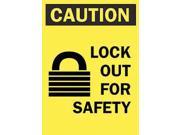 BRADY 85846 Caution Sign 5 x 3 1 2In BK YEL ENG