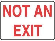 ACCUFORM SIGNS MEXT910VS Fire No Exit Sign 7 x 10In R WHT ENG