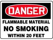 ACCUFORM SIGNS MSMK034VP Danger No Smoking Sign 10 x 14In PLSTC