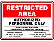 Security Sign Accuform Signs MASE923XL 14 Hx10 W