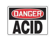 ACCUFORM SIGNS MCHL190VS Danger Sign 10 x 14In R and BK WHT Acid