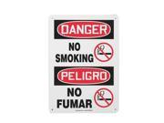 ACCUFORM SIGNS SBMSMK016VA Danger No Smoking Sign 14 x 10In AL SURF