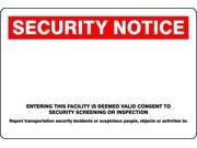 Notice Security Sign Accuform Signs MASE530 24 Hx36 W