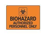 ELECTROMARK S111FA Biohazard Sign 7 x 10In BK ORN SURF