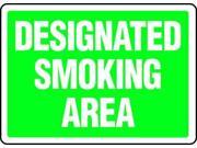 ACCUFORM SIGNS MSMK493VS Smoking Area Sign 7 x 10In WHT GRN ENG