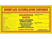 ACCUFORM SIGNS MHZW22PSP Hazardous Waste Label 6 1 2 In. H PK 25