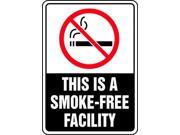 ACCUFORM SIGNS MSMK533VA No Smoking Sign 10 x 7In R and WHT BK AL