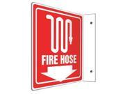 ACCUFORM SIGNS PSP724 Fire Hose Sign 8 x 8In WHT R PS FH ENG