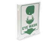BRADY 49041 Eye Wash Sign 12 x 9In GRN WHT Eye Wash