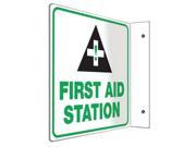 ACCUFORM SIGNS PSP723 First Aid Sign 8 x 8In GRN and BK WHT PS