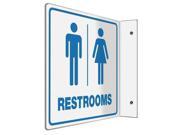 ACCUFORM SIGNS PSP741 Restroom Sign 8 x 8In BL WHT PS ENG Text
