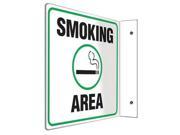 ACCUFORM SIGNS PSP495 Smoking Area Sign 8 x 8In GRN and BK WHT
